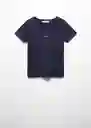 Camiseta Mnglog-H Navy Talla XL Mujer Mango