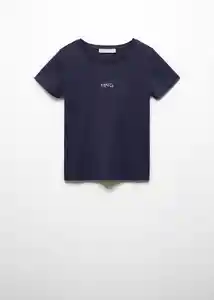 Camiseta Mnglog-H Navy Talla XL Mujer Mango