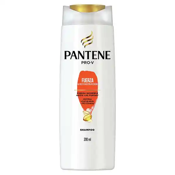 PANTENE Shampoo para cabello dañado Pantene Fuerza y Reconstrucción con Pro-vitaminas Proteínas y Aceite de Argán 200 ml