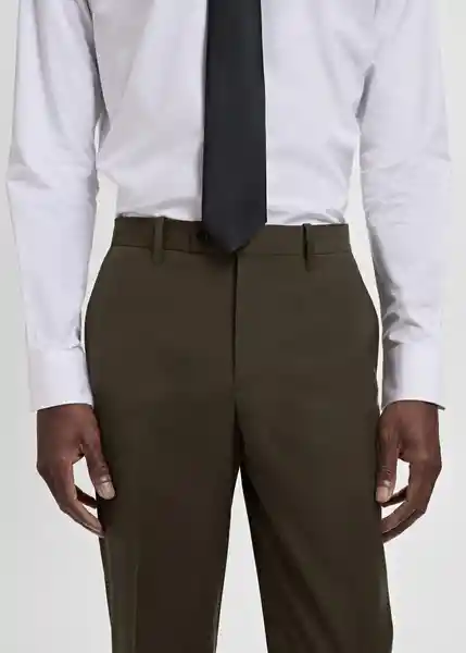 Pantalón Milan Khaki Talla 42 Hombre Mango