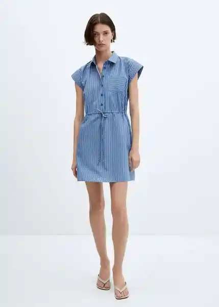 Vestido Popisr-H Azul Talla L Mujer Mango