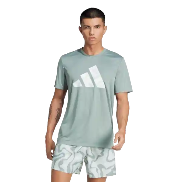 Adidas Camiseta Manga Corta Run it Bl Tee M Hombre Verde Talla L