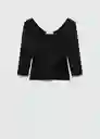 Camiseta Maillot Negro Talla L Mujer Mango