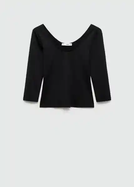 Camiseta Maillot Negro Talla L Mujer Mango