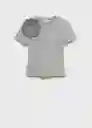 Camiseta Vigo-H Gris Medio Vigoré Talla M Mujer Mango