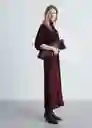 Falda Mia2 Burdeos Talla L Mujer Mango