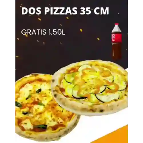 Super Promo 2 Pizzas Med. 35Cm.+ Gaseosa