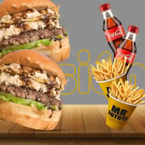 Duo Burger Fusion + Papas + Gaseosas