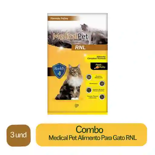 3 x Medical Pet Alimento Para Gato Rnl