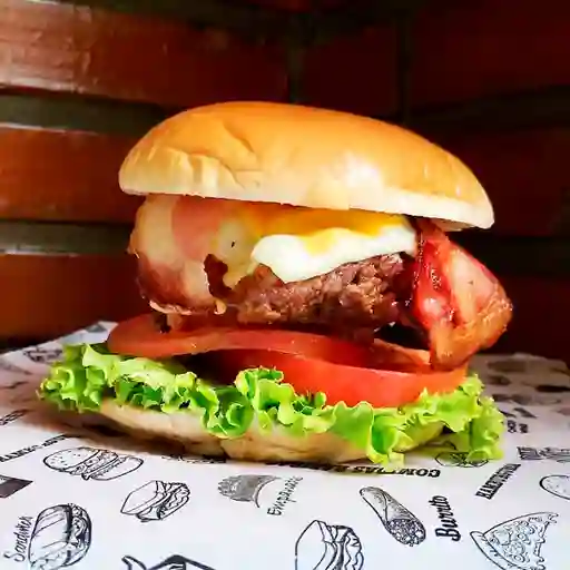 Hamburguesa fuego