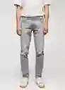 Jean Jan Tejano Gris Claro Talla 40 Hombre Mango