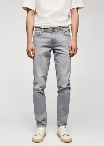 Jean Jan Tejano Gris Claro Talla 40 Hombre Mango