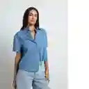 Camisa Lupita Mujer Azul Indigo Medio Talla M 412F371 Naf Naf