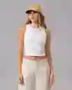 Camiseta Crop Mujer Crudo Lana Claro Talla XL 38181 Rifle
