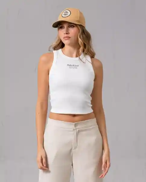 Camiseta Crop Mujer Crudo Lana Claro Talla XL 38181 Rifle