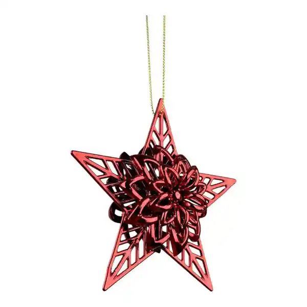 Adorno Estrella Flor Roja Colgar 1304201018 Finlandek