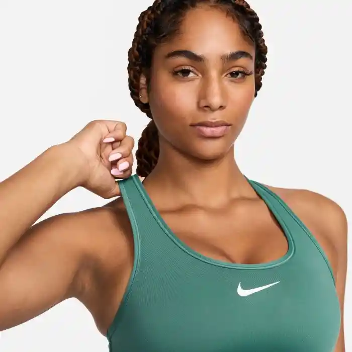 Nike Crop W Nk Swsh Med Spt Bra 223 Mujer Verde M