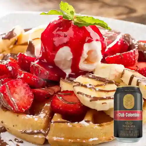Combo Waffle Avellana + Club col. Negra Lta 330ml