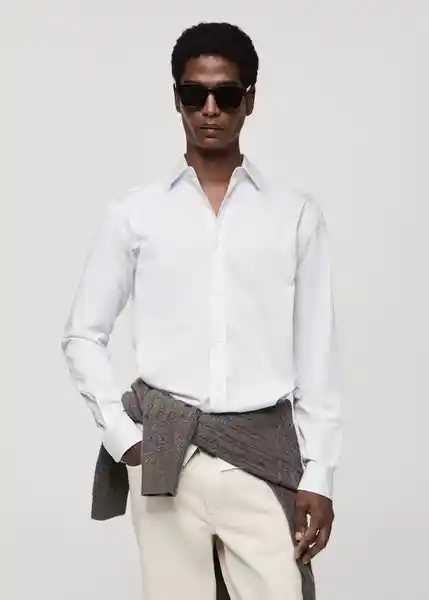 Camisa Cesare Blanco Talla XL Hombre Mango