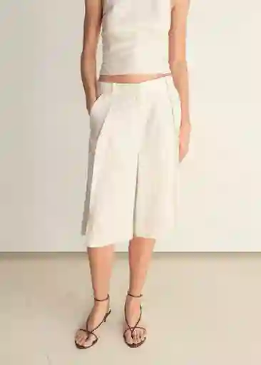 Bermuda Camberra Offwhite Talla 38 Mujer Mango