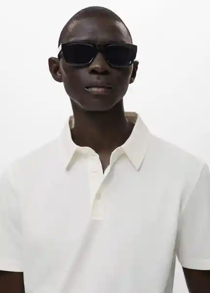 Camiseta Polo Ezequi Offwhite Talla L Hombre Mango
