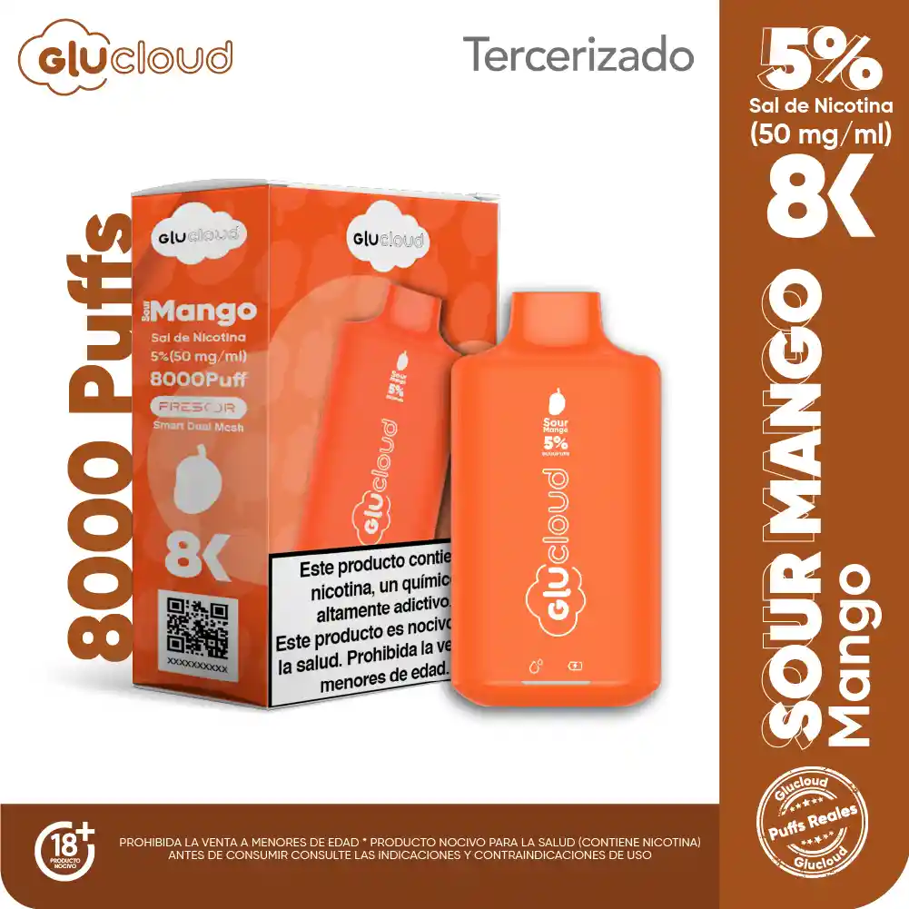 Glucloud Vape Sour Mango 8K 8000 Puff