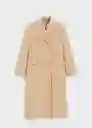 Abrigo Paraiso Beige Talla S Mujer Mango