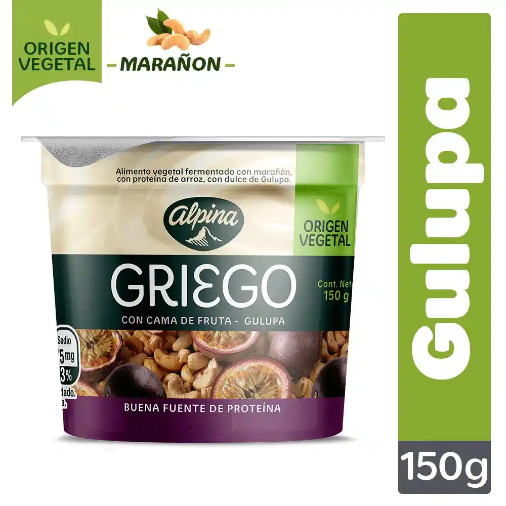 Alpina Yogurt Griego Vegetal Gulupa 