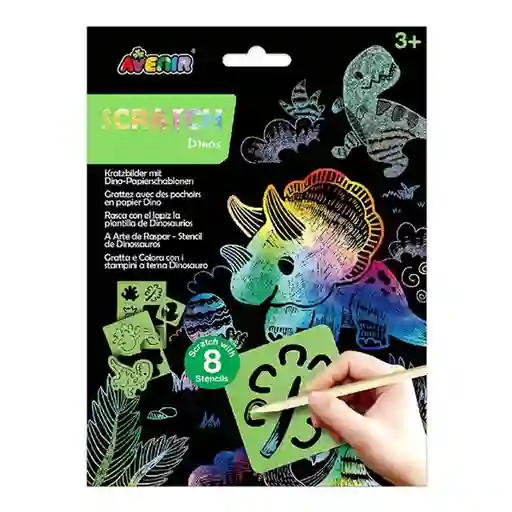 Scratch Raspar Con Plantillas de Dinosaurios