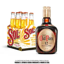 Six Pack Cerveza Sol Botella 330 Ml + Old Parr 12 Años 750 Ml