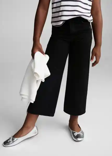 Jean Culotte7 Tejano Negro Talla 08 Niñas Mango