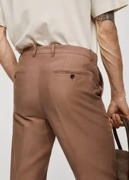 Pantalón Procida Terracota Talla 46 Hombre Mango