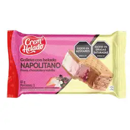 Crem Helado Galleta con Helado Sabor Napolitano 