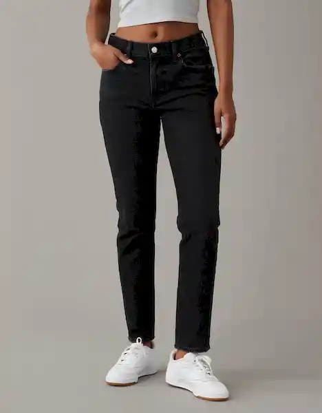 Jean 90S Skinny Mujer Negro Talla 0 SHORT American Eagle