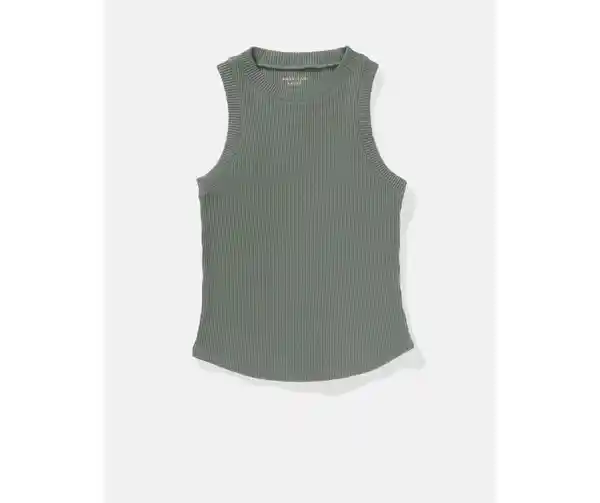 Camiseta Mujer Verde y Gris Talla Large American Eagle