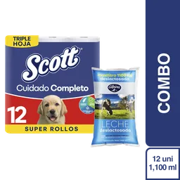 Combo 1 Papel Higiénico Scott+Alpina Deslactosada Semidescremada
