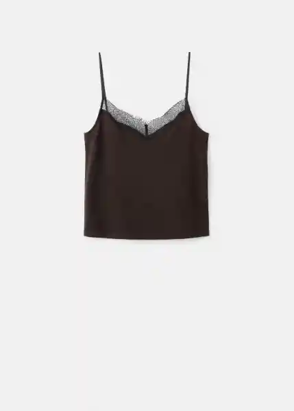 Top Verona Marrón Talla S Mujer Mango