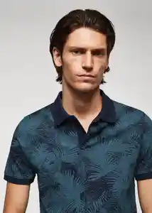 Camiseta Polo Leafp-H Navy Talla S Hombre Mango