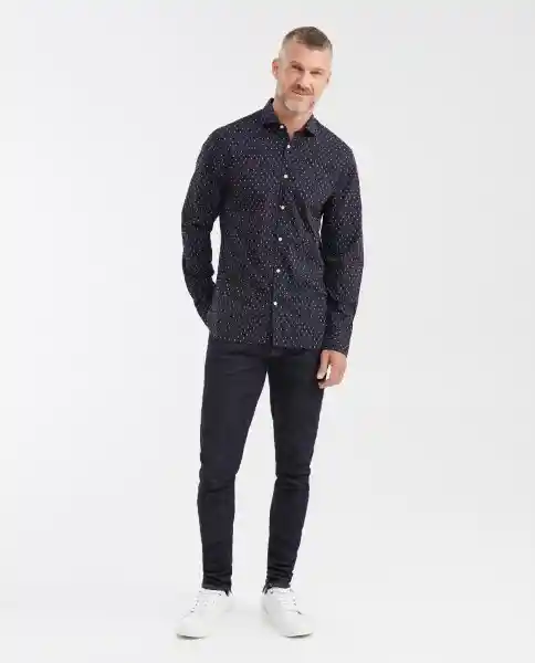 Camisa Premium Dobby Azul Colonial Ultraoscuro Talla M Chevignon