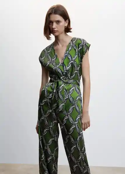 Enterizo Mono Cadena Verde Talla S Mujer Mango