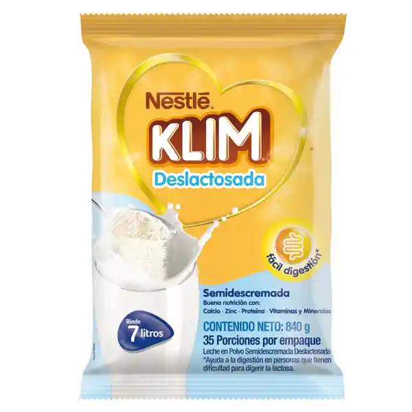 Leche en Polvo Klim Deslactosada 840 g