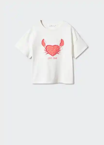 Camiseta Crab Offwhite Talla 14 Niñas Mango