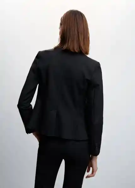 Blazer Americana Macaroni Negro Talla 38 Mujer Mango