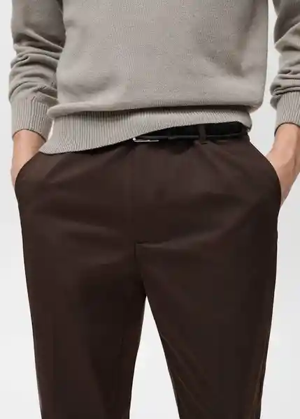 Pantalón Dublino Chocolate Talla 42 Hombre Mango