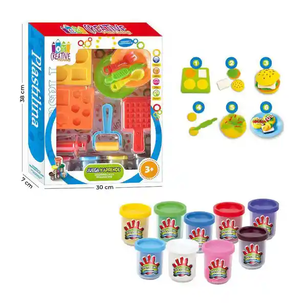 Ox Toys Set de Plastilinas Para Wafles y Hamburguesa