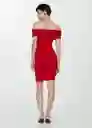 Vestido Bardot Rojo Talla L Mujer Mango