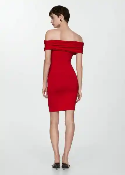 Vestido Bardot Rojo Talla L Mujer Mango