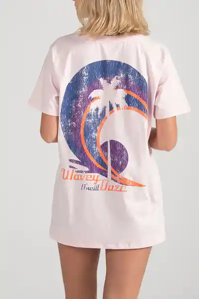 ONeill Camiseta Oversized Wavey Daze Femenino Rosado Talla XS