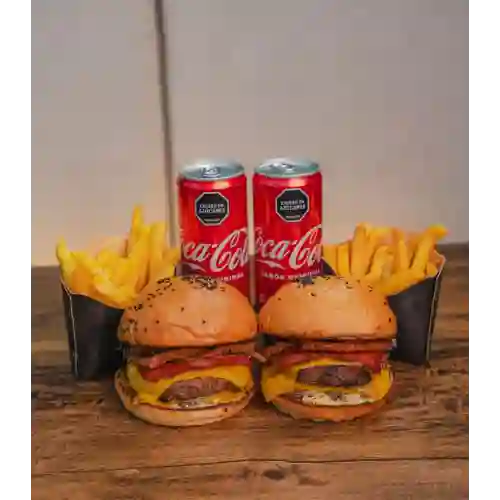 Combo 2 Crispy Jack + 2 Papas + 2 Coca Cola Sin Azúcar 235 ml