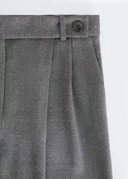 Pantalón Milano Gris Talla 32 Mujer Mango